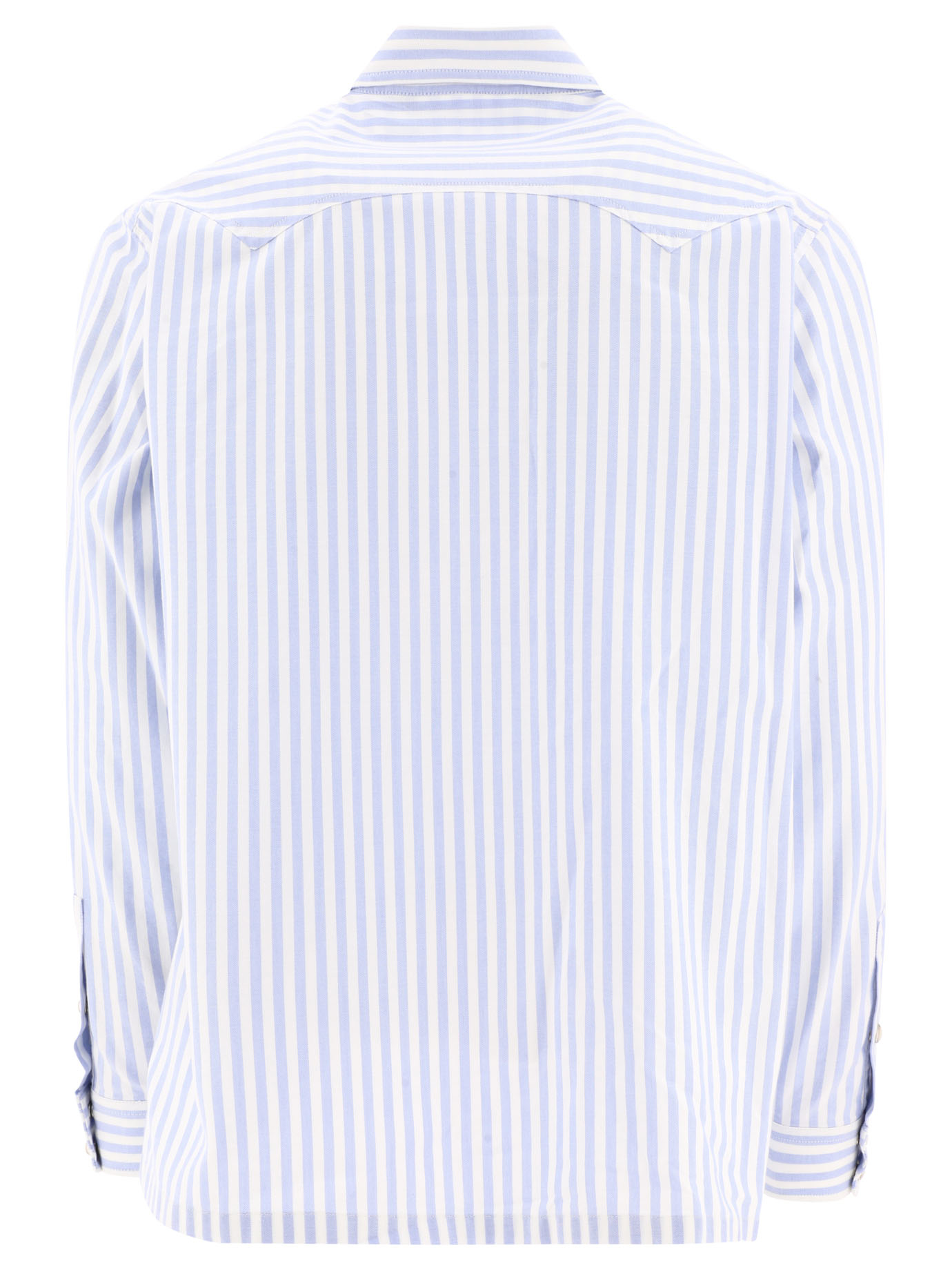 PALM ANGELS Light Blue Monogram striped shirt